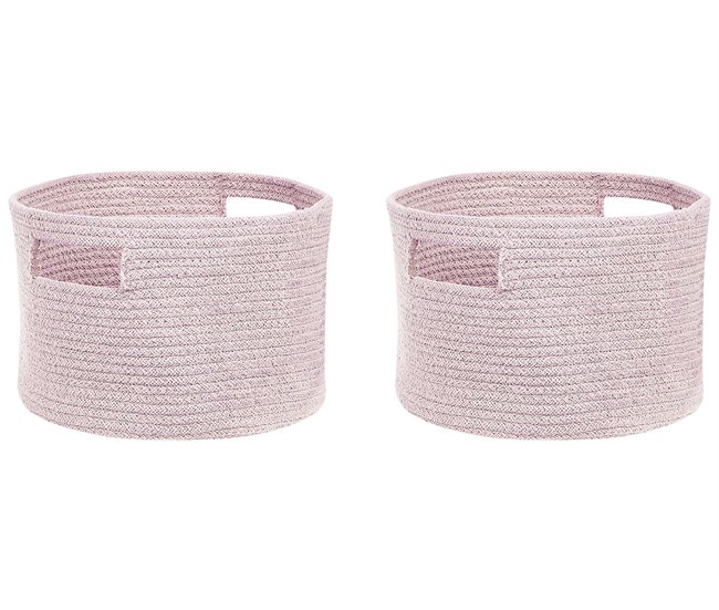 Beliani Cesta CHINIOT Rosa Talco