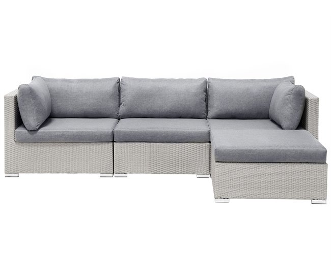 Beliani Conjunto lounge SANO Cinza Claro