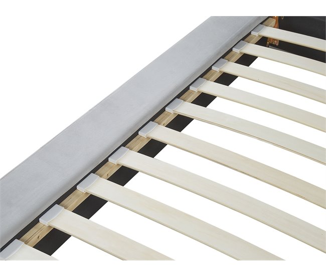 Beliani Cama Terciopelo CAVAILLON 225x246 Cinza Claro