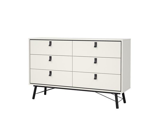 Aparador RY duplo 6 gavetas branco mate Branco