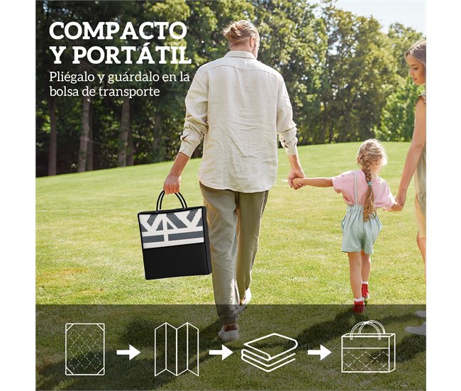 Tapete de Exterior Polipropileno Outsunny Cinza