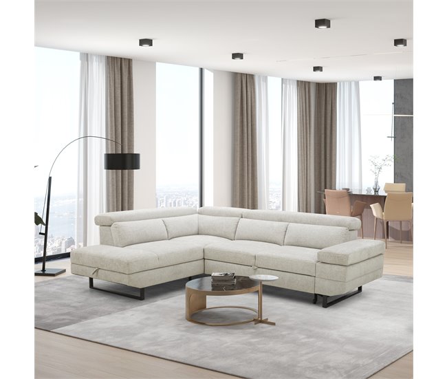 Sofá de canto com cama SWAN Cinza Claro