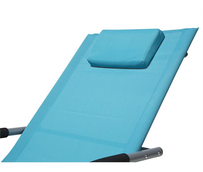Beliani Cadeira lounge/relax CARANO Azul