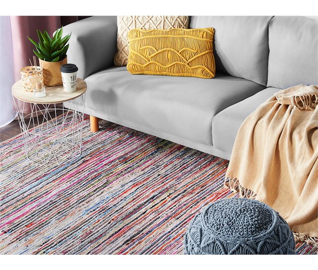 Beliani Entrelaçado MERSIN 140x200 Multicor