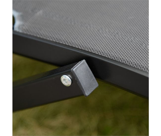 2 espreguiçadeiras dobráveis Aluminum, Texteline Outsunny Cinza