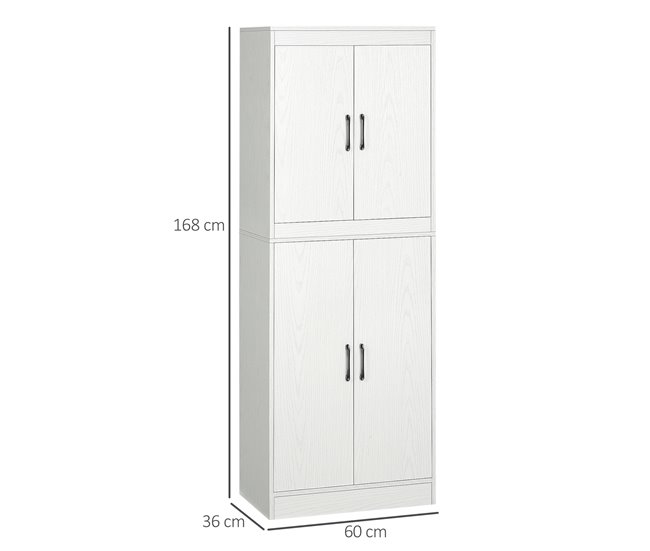 Armário de Cozinha Melamina de Madeira HOMCOM, casa - cozinha 60 Branco