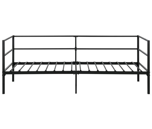 Beliani Cama com estrado Ferro BATTUT Preto