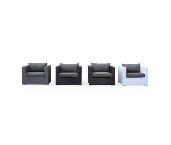 Conjunto de capas de almofadas para mobiliário de jardim Venezia Cinza Escuro