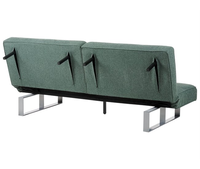 Beliani Sofá-cama Poliéster DUBLIN Verde Escuro