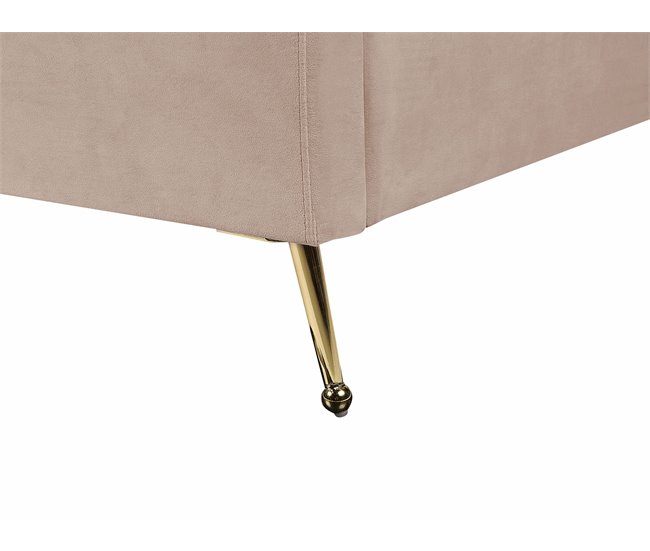 Beliani Cama com estrado Veludo MIRIBEL 167x218 Bege