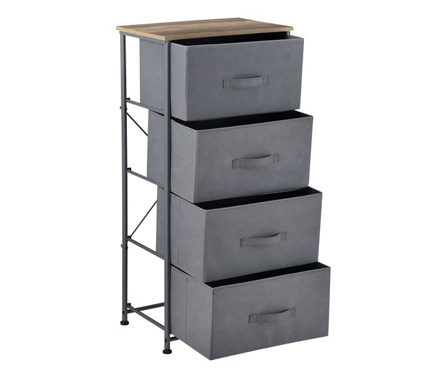 [pro.tec] Cómoda com 4 gavetas Metal e MDF Madeira