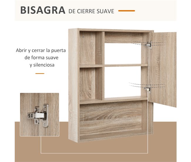 Armário de banheiro Painel de partículas kleankin 60 Castanho