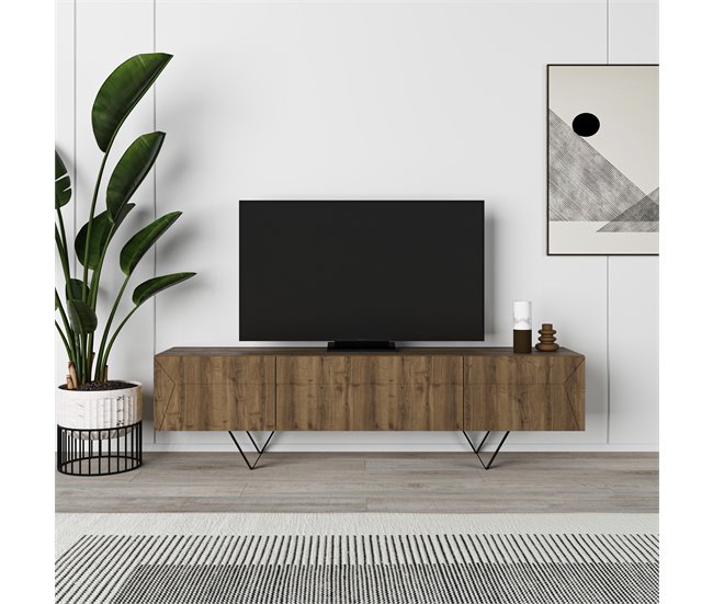 Móvel de tv GIACOMO 3 portas 160 cm Castanho
