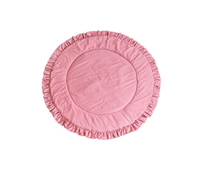 Tapete de brincar com borda franzida rosa