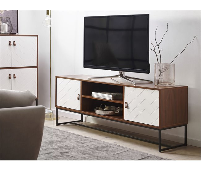Beliani Mesa de TV NUEVA 150 Castanho