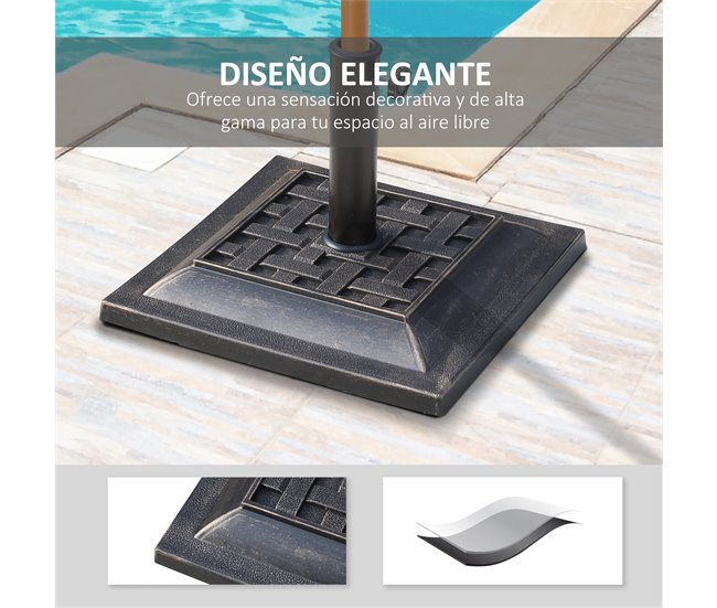 Base para Chapéu de Sol Resina Outsunny 44x44 Multicor