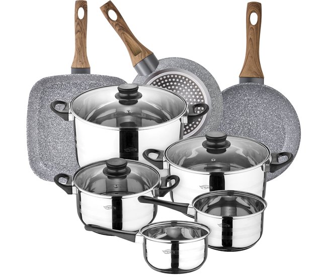 8 peças Bateria de cozinha com jogo de remendo Multicor
