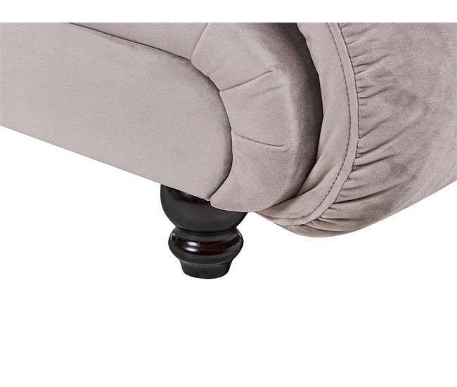 Beliani Chaise longue Poliéster LORMONT Cinza Escuro