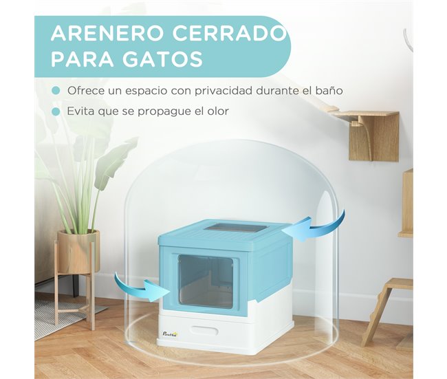 Caixa de Areia para Gatos PP PawHut Azul