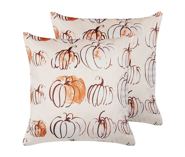 Beliani Almofada decorativa CUCURBITA Bege