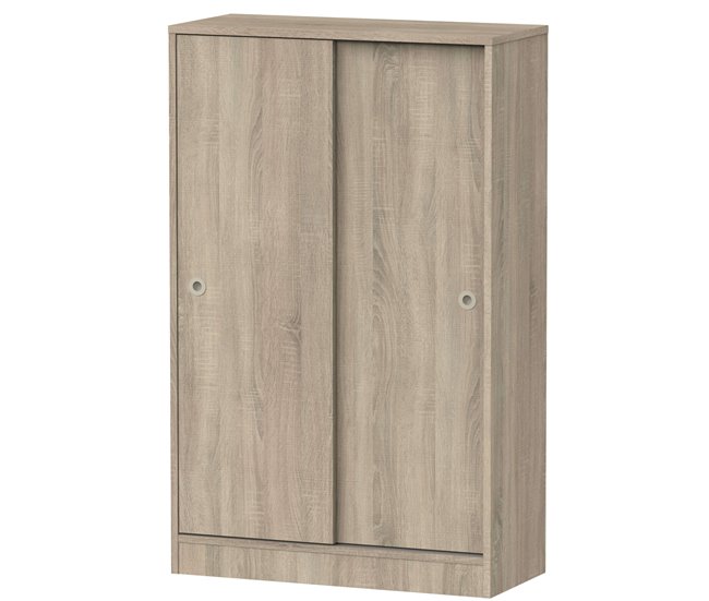 Armário auxiliar baixo Turin com 2 portas e 3 prateleiras Madeira Clara