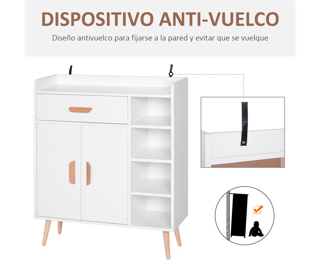 Armário Particle Board HOMCOM, casa - móveis de armazenamento 80 Branco