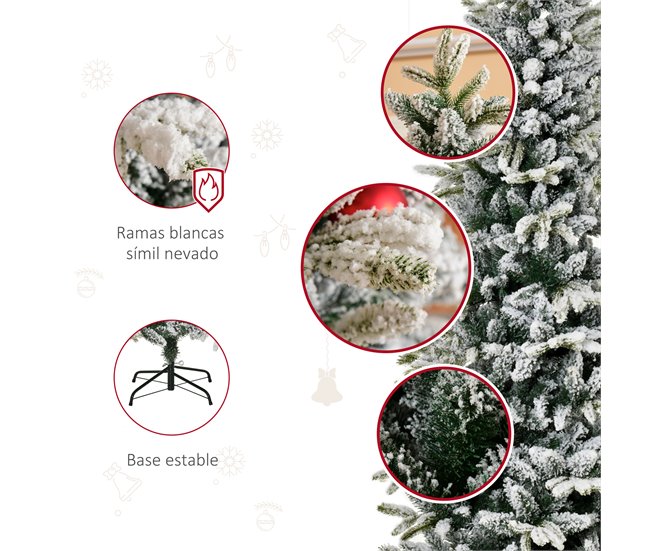 Árvore de Natal PVC, PE, Aço HOMCOM, casa - natal Multicor