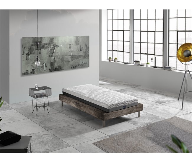 Colchão viscoelástico juvenil 90X150 PLATON MOLA, Altura 20 CM, Viscoelástico, ergonômico, removível e de molas. Montessori 