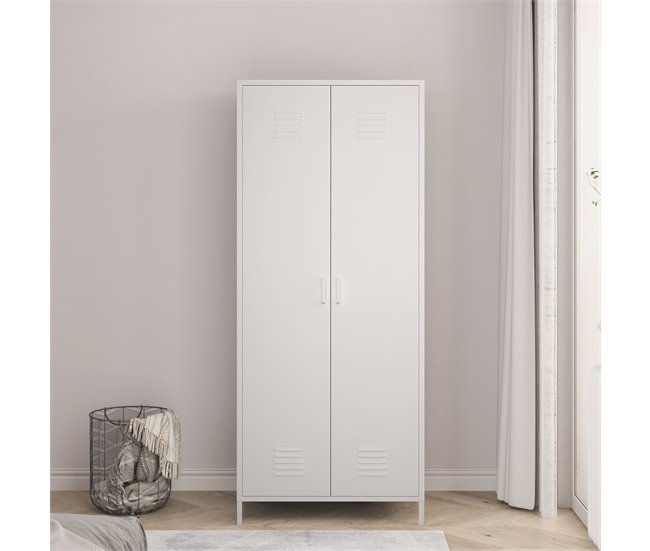 Armário de roupeiro Seinäjoki em aço 76 Branco