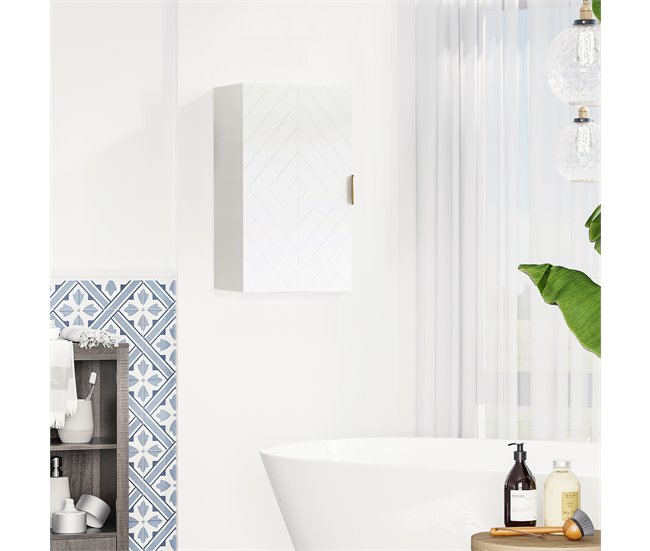Armário Casa de Banho de Parede MDF kleankin Branco