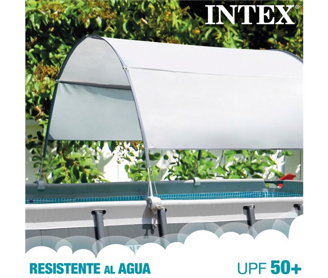 Toldo para piscina tubular com proteção UV + 50 INTEX Branco