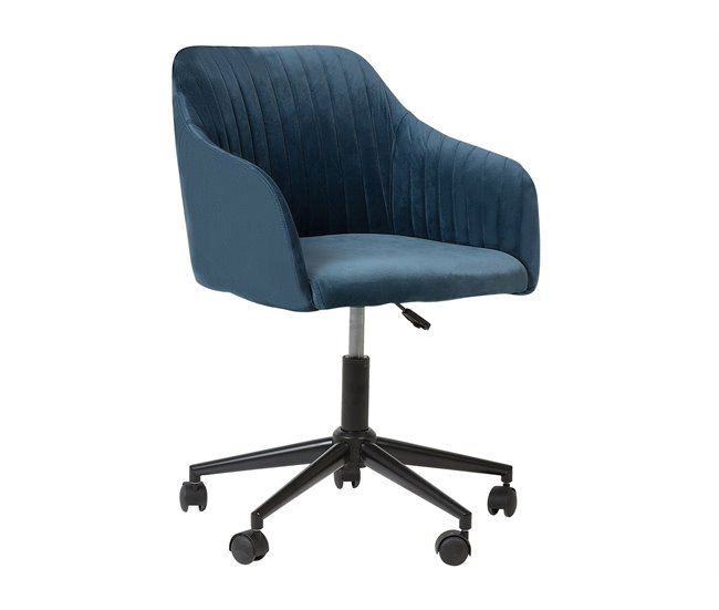 Beliani Cadeira de escritório VENICE Azul Marino
