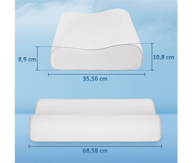Almofada Viscoelástica Espuma Viscoelástica e Poliéster HOMCOM Cru