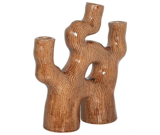 Beliani Jarro de flores BARBUS Castanho
