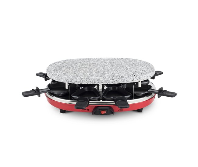 Grelhador Raclette 8 pessoas 4 em 1 Rp412 H.koenig Preto/ Vermelho