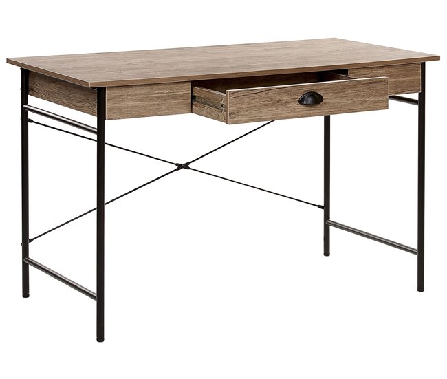 Beliani Secretária CREEK 120x60 Cinza Escuro