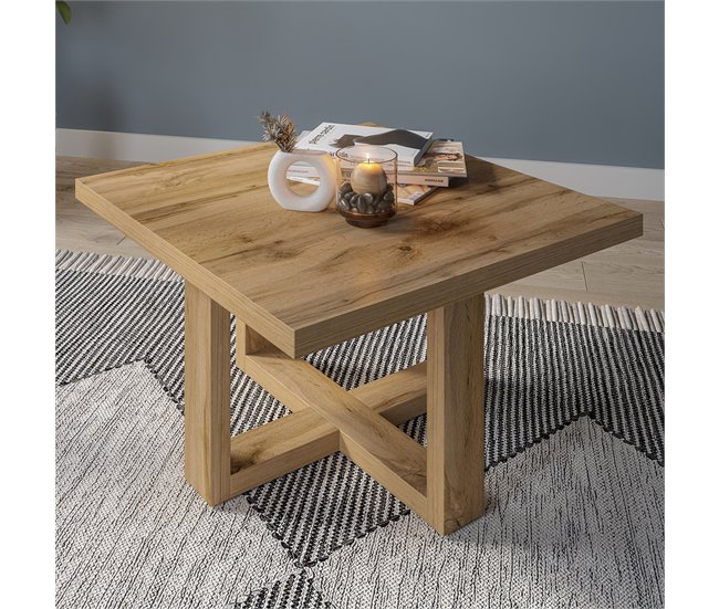 Mesa de centro quadrada Ezgui 75x75 Madeira