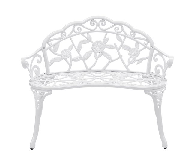 Banco de jardim em ferro fundido com 2 lugares 99x54 Branco