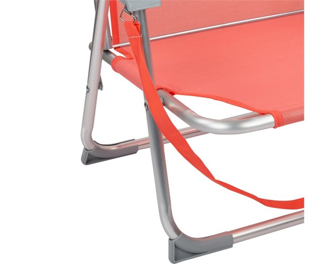 Aktive Conjunto de 2 cadeiras de praia dobráveis com encosto fixo Coral