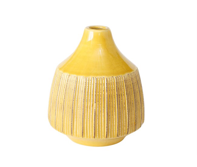 Jarra MENOS material cerâmico 12x12x14cm Amarelo