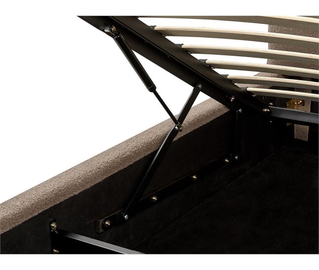 Beliani Cama baú Bouclé BAJONNA 204x235 Cinza
