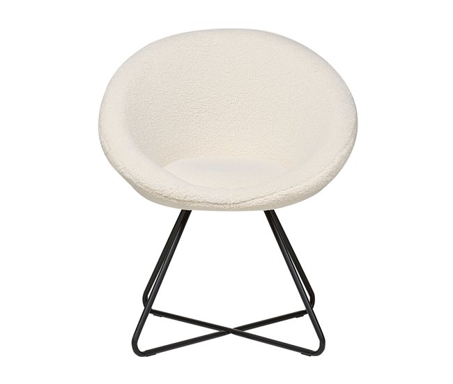 Beliani Cadeira de refeição FLOBY II Branco/ Bege