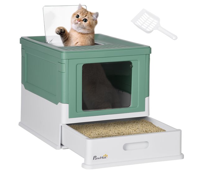 Caixa de Areia para Gatos PP PawHut Verde