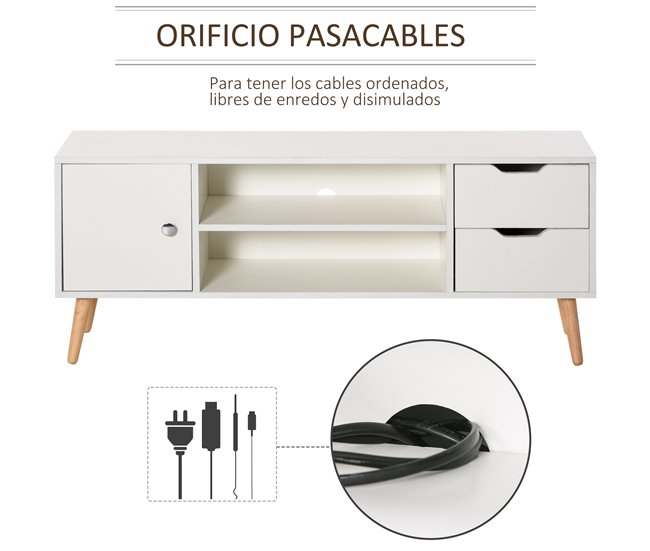 Armário de TV Particle Board HOMCOM 120 Branco