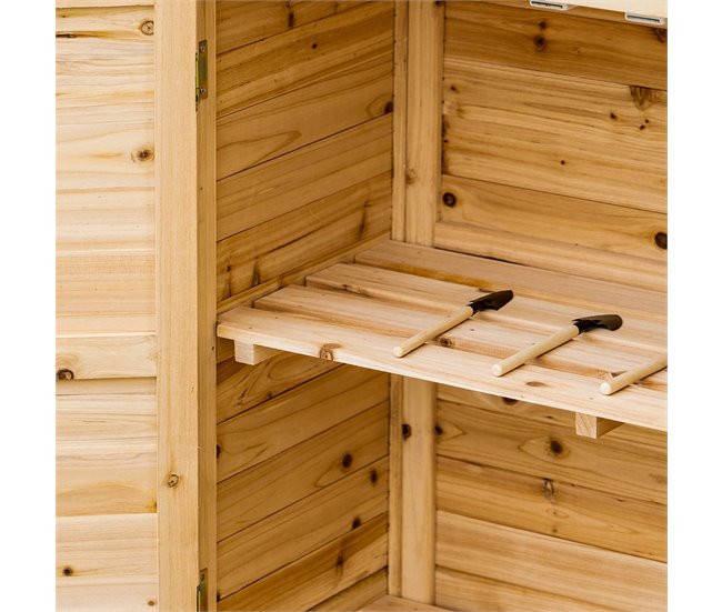 Armário de Armazenamento Madeira de Abeto Outsunny Cru