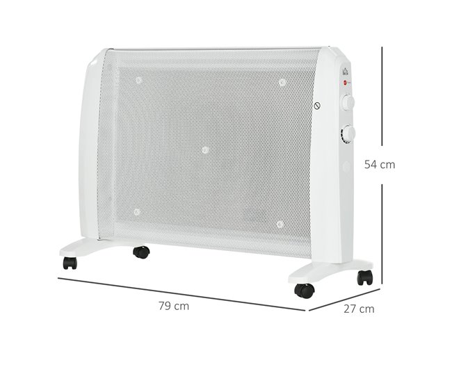 Aquecedor Elétrico HOMCOM 820-296V90WT Branco