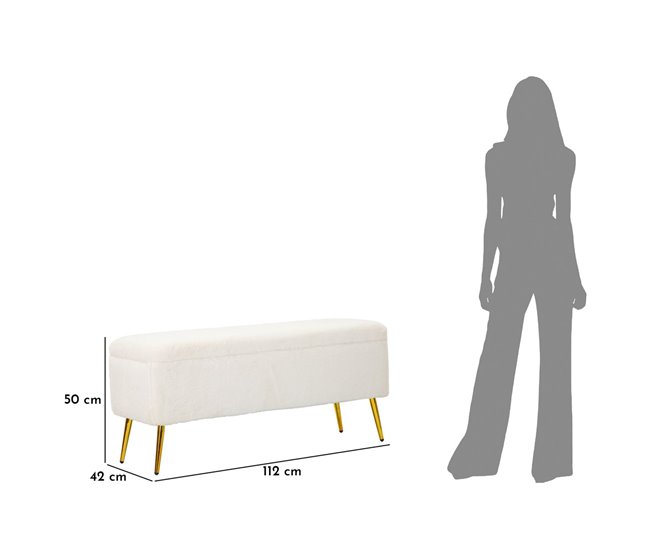 Banco com Arrumação MF304 112x42 Branco