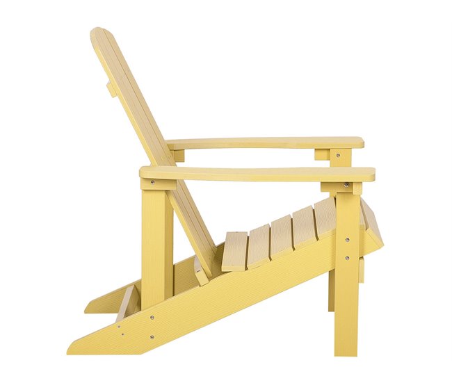 Beliani Cadeira de jardim ADIRONDACK Amarelo