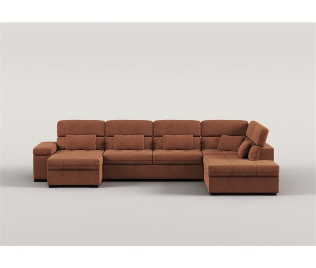Sofá de canto em U STEWART XXL Terracota