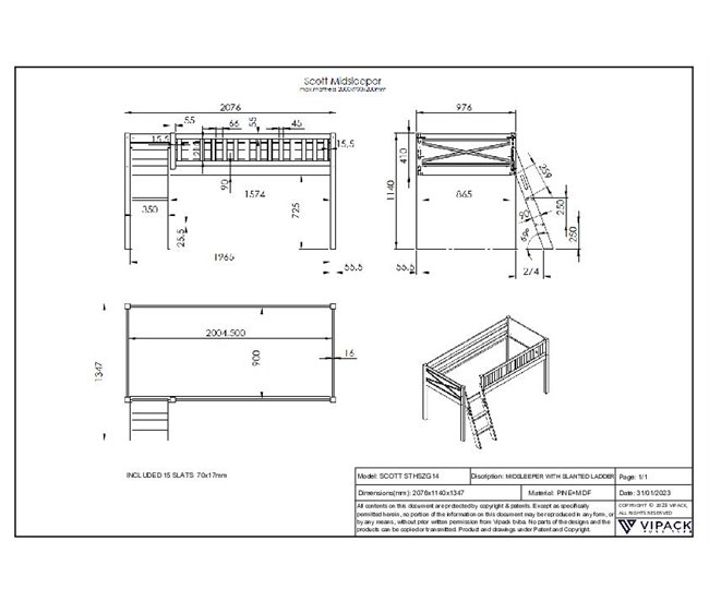 CAMA LOFT SCOTT Branco
